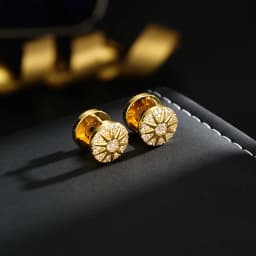 New Arrival Trendy Sun & Star Shiny CZ Zircon 14K Gold Filled Lady Stud Earrings Anti Allergy Christmas Gifts Girlfriend