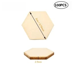 10-120mm Wooden Hexagon Blank Slices Unfinished Wood Discs Hanging Embellishments Art Crafts for DIY Crafting Wedding Christmas