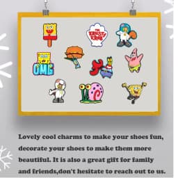 14-100pcs SpongeBob SquarePants Shoe Charms For Slides Sandals, PVC Shoe Decorations Accessories For Christmas Gift Party Favor