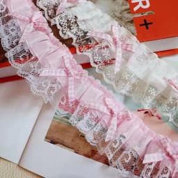 1Yard Multi-Color Ruffle Wave Bow Embroidery Lace Fabric Trim For Christmas DIY Dress Wedding Festival Decoration Sewing Repair
