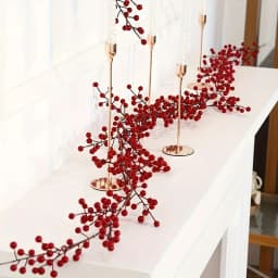1pc Artificial Cranberry Vine, Christmas Suitable for Dining Table, New Year Celebration, Engagement Party Decor