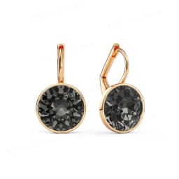 Bella Drop Earring for Women Christmas Birthday Premium Austrian Crystals Round Cut Dangle Silver Gold Color Pierced Jewelry