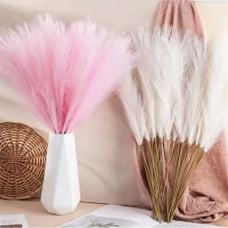 10PCS/Set 55CM Artificial Fluffy Pampas Grass Boho Decor Flower Fake Plant Reed Simulated Wedding Party Christmas Home Decor