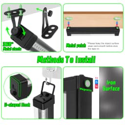 40/60/80 LED Black Light Tube - with switch, 360 degree rotation, UV lamp for glow party, body art, Halloween, Christmas holiday