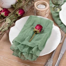 6pcs Cheesecloth Gauze Napkin Sage Green Table Placemat Setting Dining Wedding Party Banquet Christmas Banquets Table Cake Decor