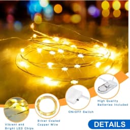 10 PCS String Fairy Lights 2M 20LED Silver Copper Wire Battery Powered DIY Decorations String Lights For Wedding Party Christmas