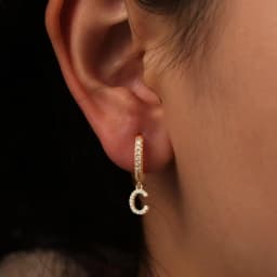 Nidin Hot Sale Initial A-Z Letters Mini Small Hoop Earrings Gold Color Zircon Jewelry Alphabet Fashion Christmas New Year Gift
