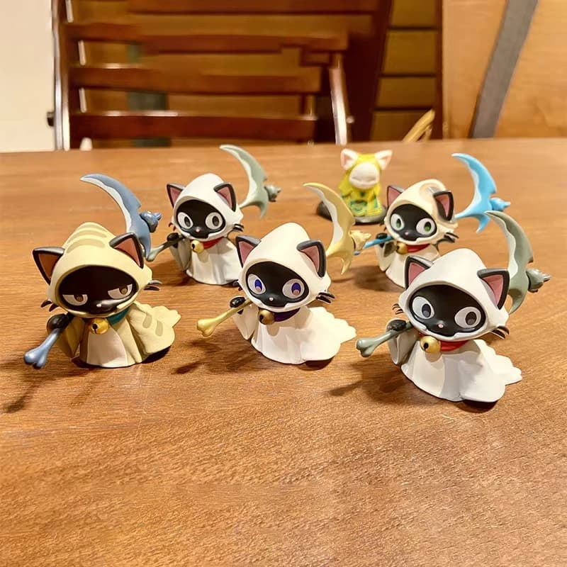 New In Stock Sickle Reaper Cat Twisted Egg Blind Box Reaper Shaped Cat Action Figure Collection Ornament Perfect Christmas Gifts