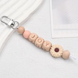 1pc Custom Personalized Daisy Wooden Keychain, Name Tag Keychain, Bag Charm, Christmas/Valentine's Day Gift