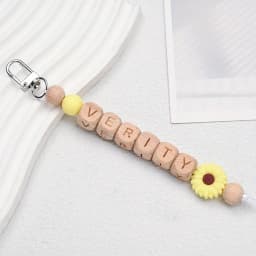 1pc Custom Personalized Daisy Wooden Keychain, Name Tag Keychain, Bag Charm, Christmas/Valentine's Day Gift