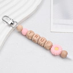 1pc Custom Personalized Daisy Wooden Keychain, Name Tag Keychain, Bag Charm, Christmas/Valentine's Day Gift