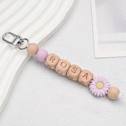 1pc Custom Personalized Daisy Wooden Keychain, Name Tag Keychain, Bag Charm, Christmas/Valentine's Day Gift