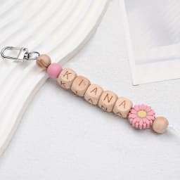 1pc Custom Personalized Daisy Wooden Keychain, Name Tag Keychain, Bag Charm, Christmas/Valentine's Day Gift