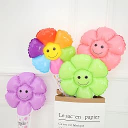 30 Handheld Balloons, Birthday Gift Balloons, Halloween & Christmas Decorations, Daisy Face Design, Kids Party Supplies