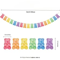 Colorful Candyland Party Decor Gummy Bear Banner Streamers Gummy Candy Garland Christmas Baby Shower Kids Birthday Hanging Decor
