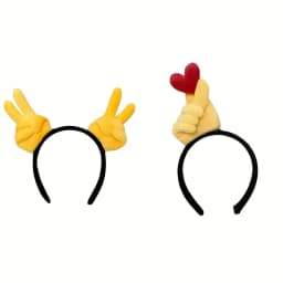 1 Soft Cartoon Plush Thumb Up Gesture Headband - Yellow Hair Accessory Fashion Style Photo Props and Casual Christmas Headband