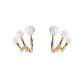 2024 New Bright Crystal Luxury Korean Unusual Claw Stud Earrings Ear Piercing Hook Lrregular Pearl Christmas Jewelry Gift