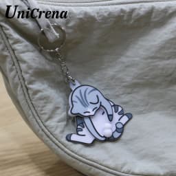 Cute Cat Keychain for Cat Lovers - Funny Kitty Meme Key Ring Chains for Girlfriend Boyfriend , Birthday/Christmas/Gift Women Men