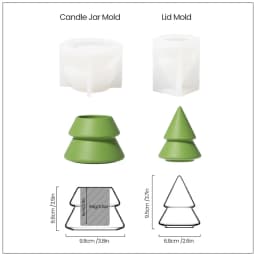 Nicole Christmas Tree Candle Jar with Lid Concrete Silicone Mold DIY Handmade Jesmonite and Cement Christmas Mould