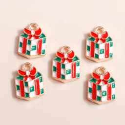 10pcs Mix Enamel Christmas Charms Noel Star Hats Santa Claus Pendants for Diy Jewelry Making Necklace Earring Making Accessories