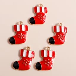 10pcs Mix Enamel Christmas Charms Noel Star Hats Santa Claus Pendants for Diy Jewelry Making Necklace Earring Making Accessories