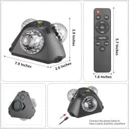 Party Light Disco Ball Light Laser Projector Light 5 in 1 DJ Stage Strobe Light Christmas Wedding Home Club Decoration