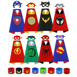 8 sets Superhero Capes for Cool Halloween Christmas Costume Cosplay Festival Party Supplies Favors Dress Up for boys girls