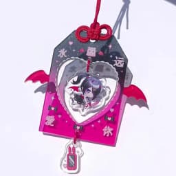 2pcs Anime Keychain NEEDY GIRL OVERDOSE Guard Acrylic Keyring Backpack Pendant Cosplay Props Christmas Gift For Girls