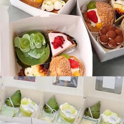 Cake Packaging Box with Transparent Wave Window, Dessert Display Box, Suitable for Christmas Party Desserts, Gift Packaging Box.