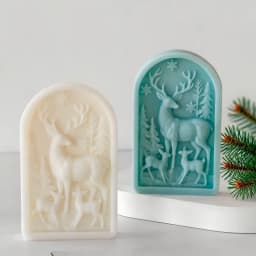 DIY Christmas Deer Silicone Candle Mold 3D Relief Reindeer Deer Aromatherapy Gypsum Crafts Resin Soap Mould Christmas Gift