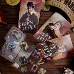 Genuine Harry Potter Commemorative Ticket Holder Set Hogwarts Theme Postcards Stickers Bookmark Sticky Notes Set Christmas Gift