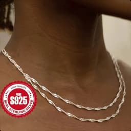 925 Sterling Silver 40-75cm Chain Necklace, Stylish and Charming Christmas Accessory/Gift Jewelry for Men and Women