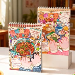 Kawaii Sichuan Flavor Jianghu 3D Complete Guide to Cuisine Landscape Sticker book DIY Pocket Cabin Scene Christmas gifts 