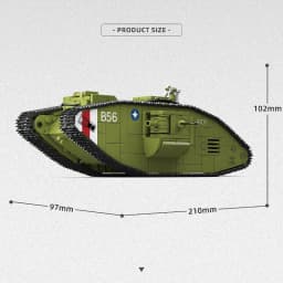 900PCS World War I Heavy Tank MK.V,Ww1 Military Army Vehicle Building Blocks DIY Toys Christmas Birthday Gift