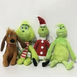 New sell Green Shaggy Anime Figures Perfect Christmas Decoration Green Haired Monster Figurine Plush Doll Kid Birthday Toy Gifts