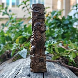 Handcrafted Wooden Wolf Totem Sculpture, a Decorative Craft Item Suitable for Creative Home Desktop Decorations, Creative Desktop Ornaments, Party Decorations, Housewarming Gifts, Indoor Decorations, Tabletop Decorations, Christmas Decorations, and Statue Ornaments