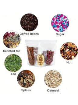50/100pcs Transparent Zipper Bags, Reusable Storage Bag for Candies, Pasta, Spices, Birthdays, Party, Christmas Gifts, Packaging