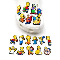 9-16pcs Hot toys Kawaii Simpson Shoe Charms For Slides Sandals, PVC Shoe Decorations Accessories For Christmas Gift Party Favor