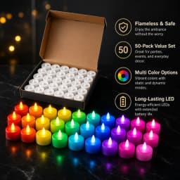 1-50Pcs Colorful Flickering Flame LED Candles Light Battery Powered Flameless Simulation Light For Wedding Christmas Home Decor