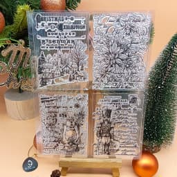 Merry Christmas Clear Stamp, Silicone Transparent Stamps for Paper Craft Handmade Card Making DIY Greeting Cards Scrapbooking