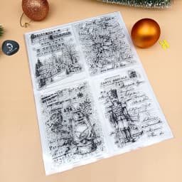 Merry Christmas Clear Stamp, Silicone Transparent Stamps for Paper Craft Handmade Card Making DIY Greeting Cards Scrapbooking