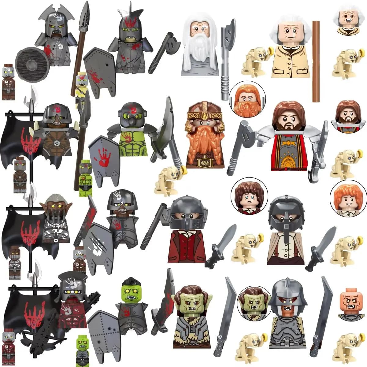 Blind Box TV6410 Mini Action Figure Toys Orcs Dwarf Elves Rohan knight Army Wars Building Blocks Accessories Christmas Gifts