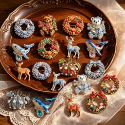 Christmas Wreath, Whale, Reindeer, Pumpkin, and Bear-Themed Brooches for Men and Women—Holiday Party Outfit Accessories