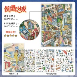 Kawaii Rotating City 3D Town Rest Day Landscape Sticker DIY Pocket Cabin Scene Christmas gifts 