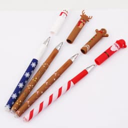 4pcs/set Christmas Erasable Pen Black Ink With Eraser 0.4mm