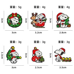 6Pcs Cute Puppy Christmas Enamel Pins Santa Tree White Dog Animal Brooch Puppy Lapel Badge For Backpack Hat Xmas Holiday Gift