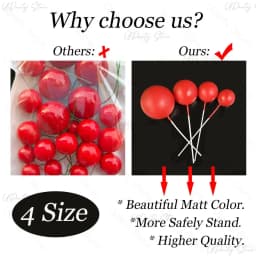 50/100pcs Cake Ball Picks Topper Wholesale 4 Sizes Foam Balls Cake Toppers for Birthday Christmas Wedding Cake Decoration Favor
