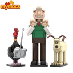 Mymocs Ideas Anime Figures MOC Wallaces and Dog Gromited Penguin Feathers Mcgraw Dolls Sets Building Blocks Toys Christmas Gift