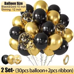 180/15pcs Latex Balloons Shiny Sequin Black Gold Inflatable Balloon for Wedding Party Birthday Christmas Home Decor Supplies