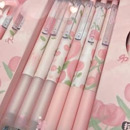 6 Pack Cute Click Pens, 0.5mm Ink, Office School Supplies, Christmas New Year Valentine's Day Gifts, Neutral Design school